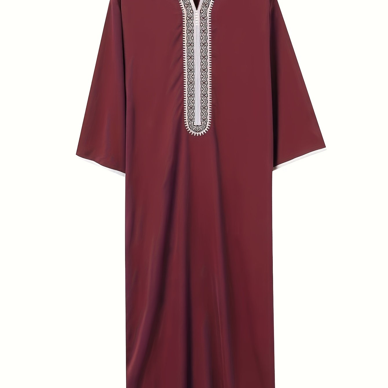 2024 New Middle Eastern Arabic Long-Sleeve Red Envelope Men's Muslim Robe