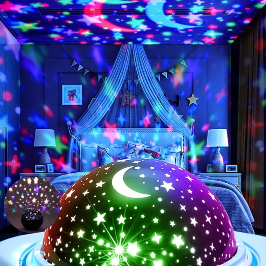 Projector Night Lights For Bedroom Decor, Battery Operated Star Sky Moon Light Projector, Romantic Color Changing Night Lighting Lamp, Fun Gifts Easter Gift Halloween, Christmas Gift