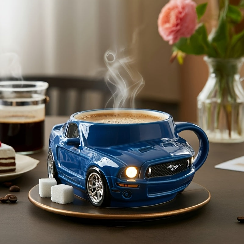 Car-Shaped Coffee Mug | Creative Sporty Style Automobile Coffee Cup with Handle | Portable 3.5 Oz Coffee Cup for Car Enthusiasts & Truck Lovers | Perfect Gift for Men, Women, Friends, Husbands & Dads