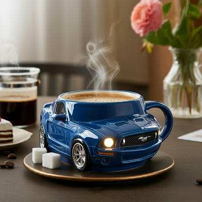Car-Shaped Coffee Mug | Creative Sporty Style Automobile Coffee Cup with Handle | Portable 3.5 Oz Coffee Cup for Car Enthusiasts & Truck Lovers | Perfect Gift for Men, Women, Friends, Husbands & Dads