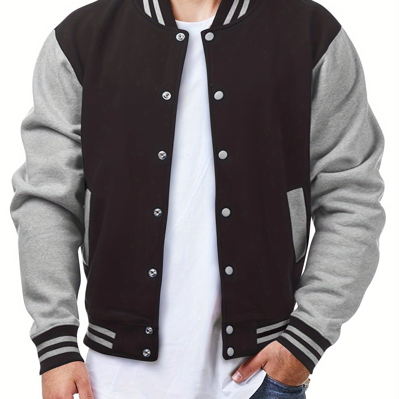 Men's Baseball Sports Active Windproof Jackets Men's Simple Style Clothing For Autumn Winter As Gifts Workout Training