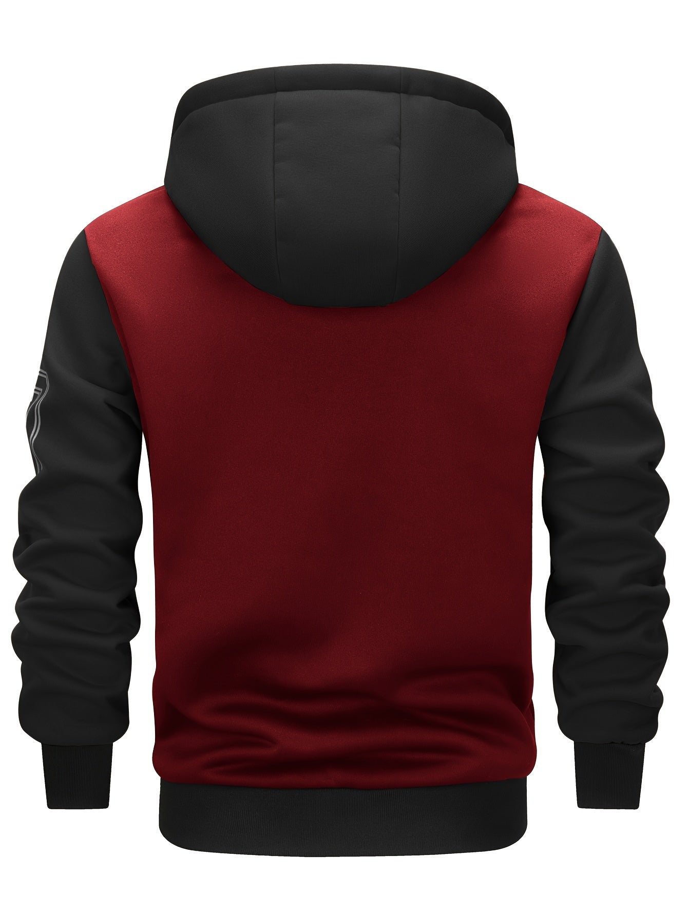 Men'S New Fall/Winter Casual Printed Hooded Baseball Jacket, Knitted Fabric, Regular Fit, Long Sleeve, Letter Pattern, Pocket, Single Button Closure, Daily & Leisure Wear