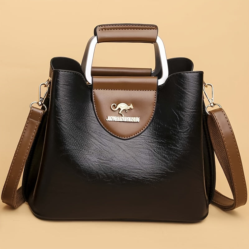 Perfect Lily Women'S Vintage Crossbody Bag - Adjustable Shoulder Strap, Synthetic Faux Leather, Zipper Closure, Light Brown with Golden-Tone Hardware, Elegant Design for Short Trips & Everyday Use, Small Crossbody Bag