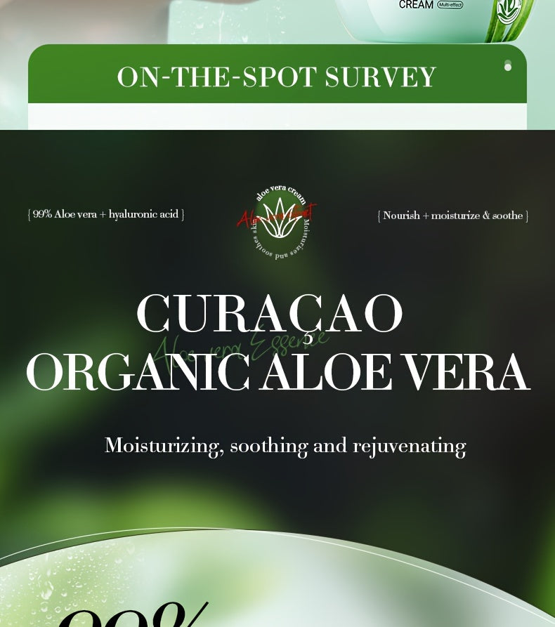 Aloe Vera Hydrating Face Cream - 50G, Moisturizing & Soothing For Soft, Radiant Skin, Enhances Elasticity, Reduces Dryness, Suitable For All Skin Types