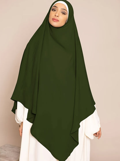 1pc Elegant Women'S Abaya Headscarf - Lightweight Breathable Islamic Hijab, Modest Muslim Robe, All-Season Travel & Everyday Hijab, Easy-to-Wear Abaya for Women, Islamic Clothing, Minimalist Design, Comfortable Fit, Hijabi Fa