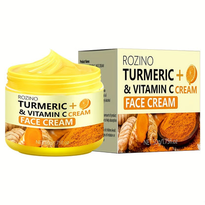 50g/1.75 Oz Radiant Glow Turmeric Face Cream - Face Moisturizers with Hyaluronic Acid, Vitamin C, and Nourishing Antioxidants for Skin Hydration, Firming, and Revitalized Radiance