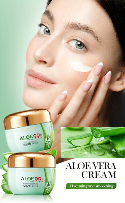 Aloe Vera Hydrating Face Cream - 50G, Moisturizing & Soothing For Soft, Radiant Skin, Enhances Elasticity, Reduces Dryness, Suitable For All Skin Types