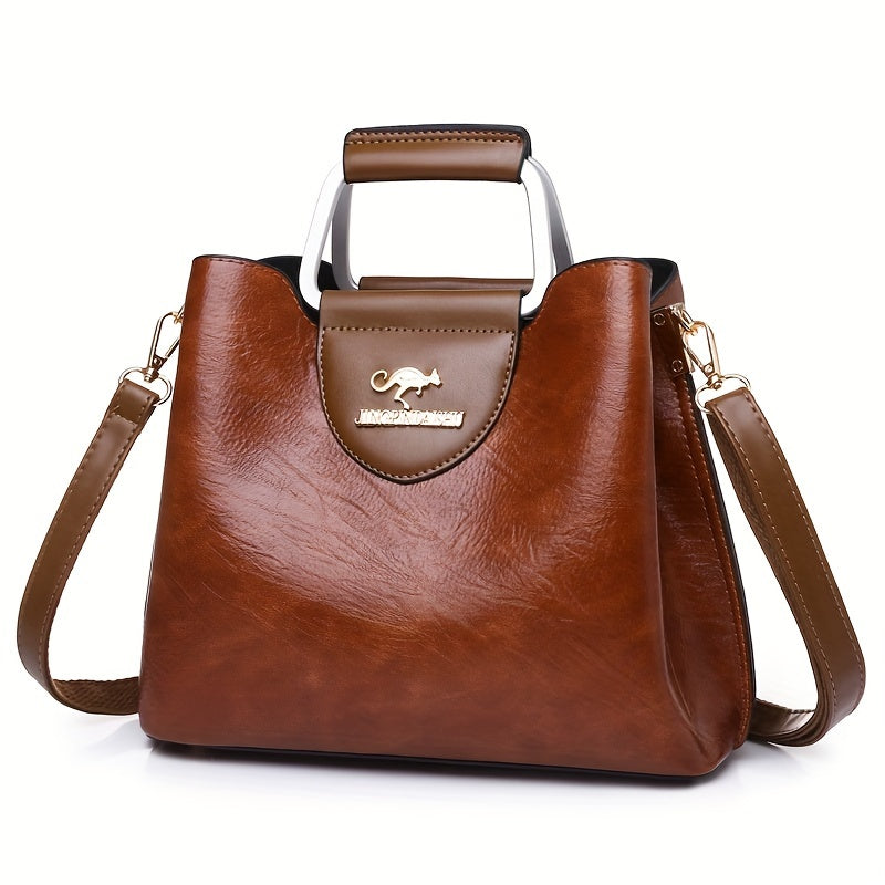 Perfect Lily Women'S Vintage Crossbody Bag - Adjustable Shoulder Strap, Synthetic Faux Leather, Zipper Closure, Light Brown with Golden-Tone Hardware, Elegant Design for Short Trips & Everyday Use, Small Crossbody Bag