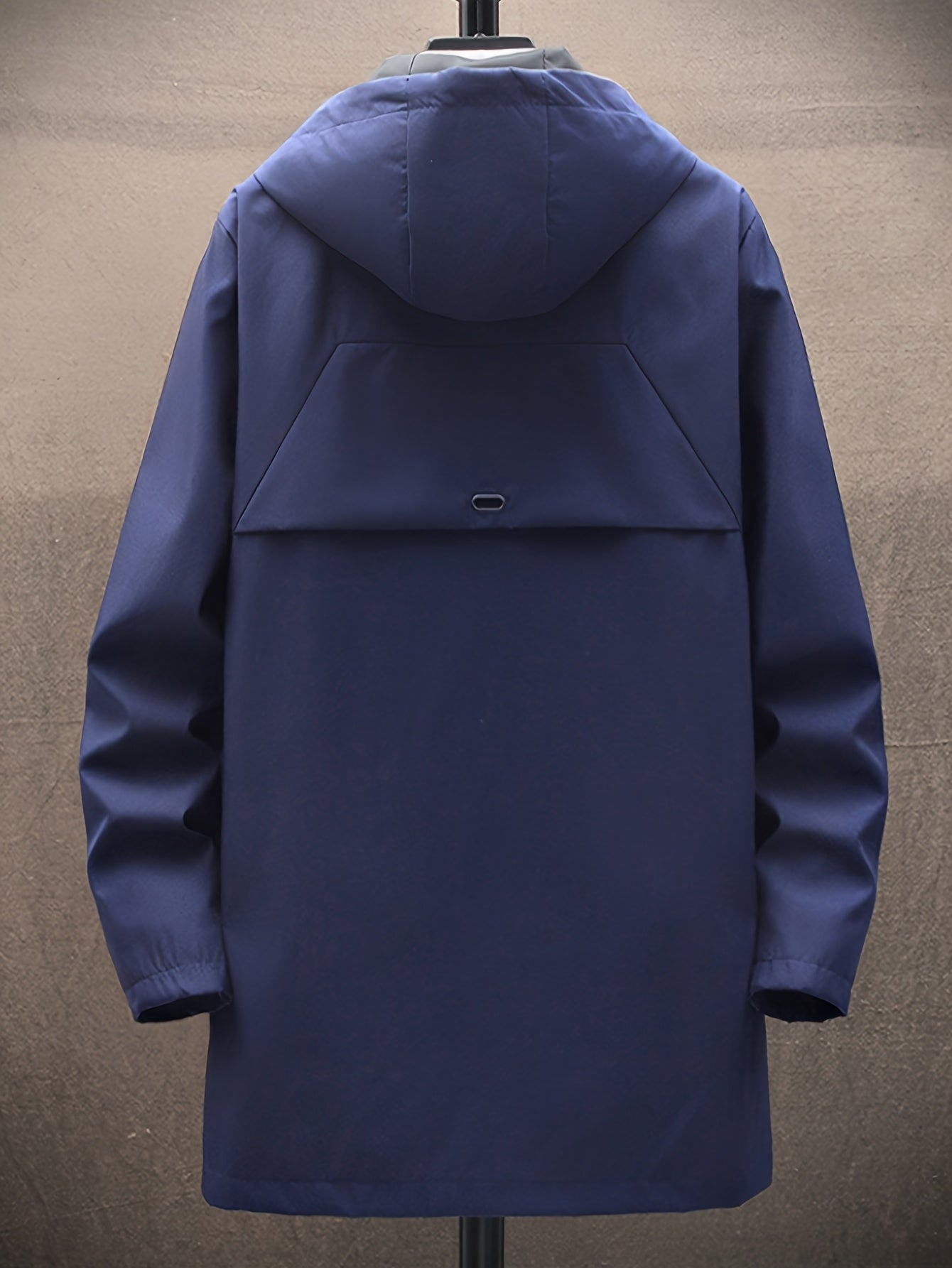 Men'S Casual Hooded Zip-Up Jacket - Solid Color, Lightweight & Breathable Polyester, Regular Fit with Chopping Sting, Perfect for Spring & Fall Daily Wear, Zipper Closure