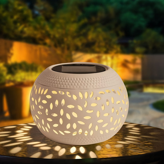 1pc Solar Table Lights Outdoor, White Metal Tabletop Light, Sun lights Garden lights, solar projection lights, Solar Powered Decorative Lighting Lantern, Christmas, Halloween Decorations Lights Outdoor For Desk Bedroom Patio
