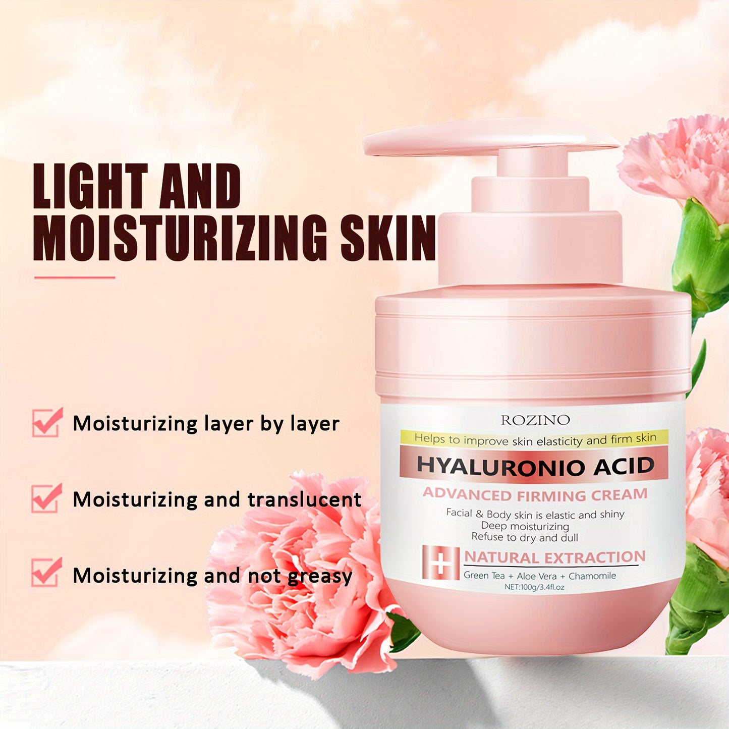 3.53oz Firming Face Cream Improves Skin Elasticity, Tightens Skin, Makes Face And Body Elastic, Shiny And Moisturized !
