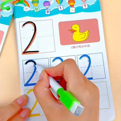 122 Pages Reusable Magic Practice Copybook Set,Whole Brain development Training,Pen Control Training and Drawing Education Workbook,Learning Writing Skills,Classroom Education