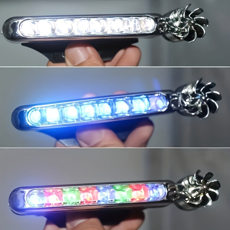 Cubidupi 2pcs Wind-Powered Car LED Fan Light - Neon Accent Lights With Rotation Function, Automobile Decorative Lamp, Energy-Efficient, And Durable Design