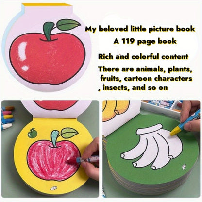 119-Page Youngsters' Creative Drawing Book - Fun & Educational Coloring Activity with Unique Animal, Plant, and Vehicle Designs - Perfect for Easter & Birthday Gifts, Creative Playtime | Vibrant Illustrations | Stackable Page
