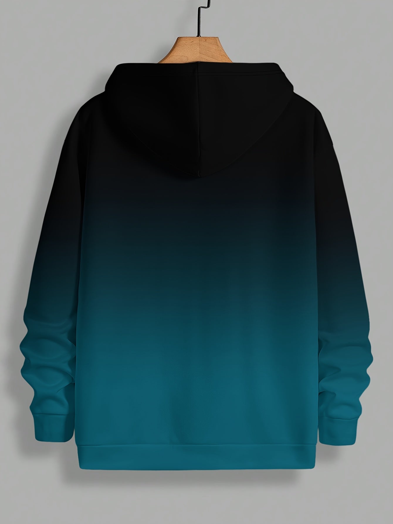 Men's Lightweight Hooded Jacket - Zip-Up Casual Coat with Full-Zip Closure, Machine Washable Outerwear for Spring/Fall Seasons - Everyday Urban Outerwear for Men, Gradient Color Design, Soft Shell Construction