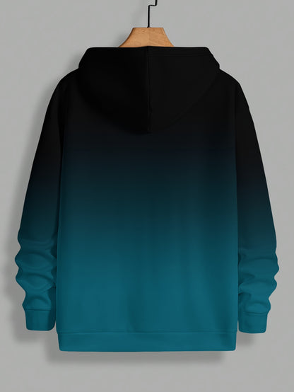 Men's Lightweight Hooded Jacket - Zip-Up Casual Coat with Full-Zip Closure, Machine Washable Outerwear for Spring/Fall Seasons - Everyday Urban Outerwear for Men, Gradient Color Design, Soft Shell Construction