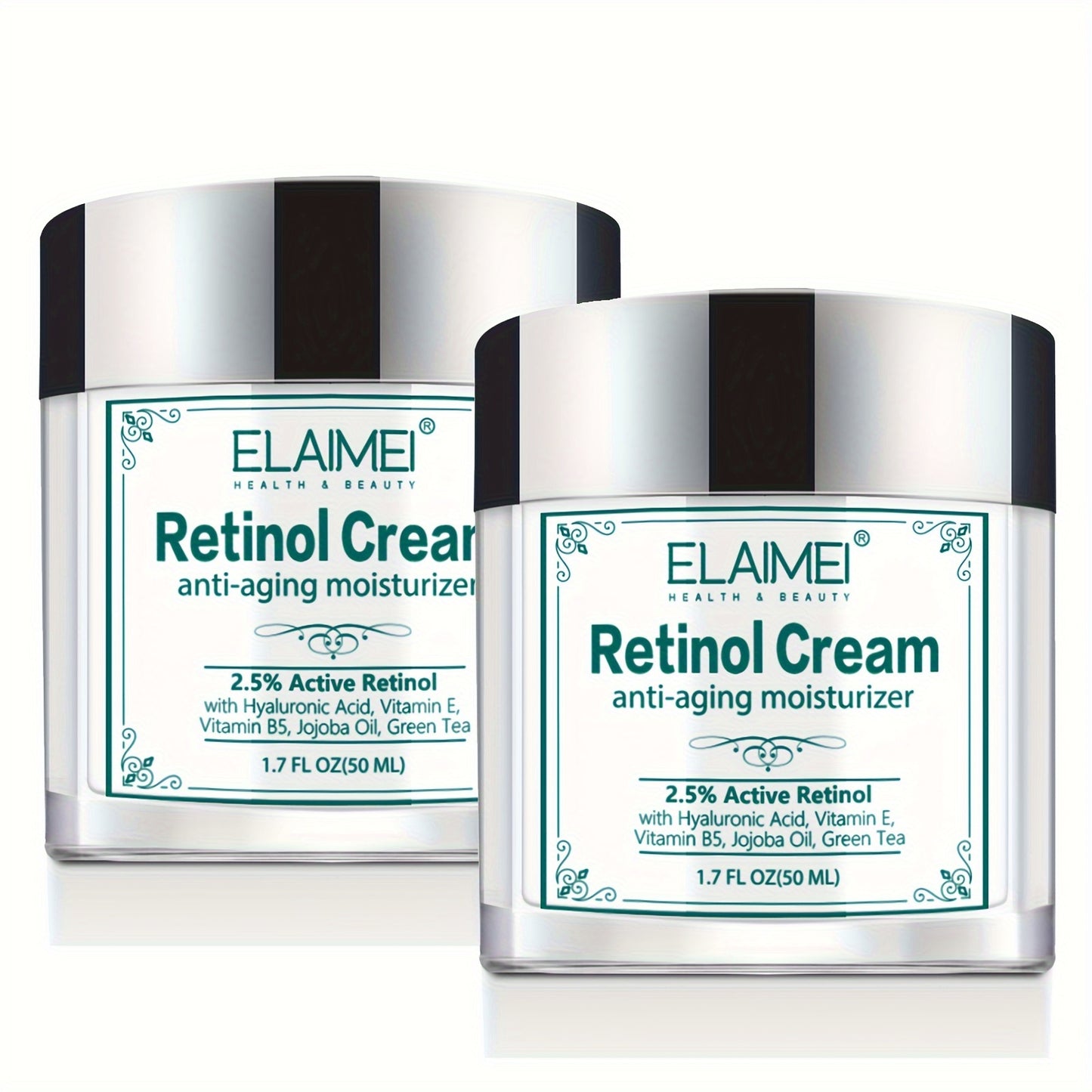 ELAIMEI 2pcs 100ml/3.4Oz Retinol Cream, Retinol Collagen Face Cream, Retinol Moisturizing Cream, Deep Hydration, Skin Firming, Suitable For All Skin