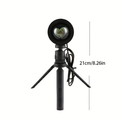 1pc Heart-Shaped Sunset Table Lamp Projector - Ambient Night Light, Photography Prop, Bedroom, Xmas Room Decor - Multi-Functional, Energy-Efficient, Adjustable Brightness, Romantic Mood Lighting