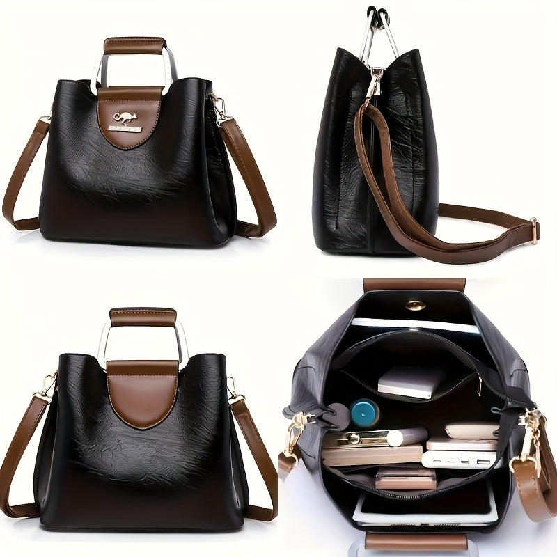 Perfect Lily Women'S Vintage Crossbody Bag - Adjustable Shoulder Strap, Synthetic Faux Leather, Zipper Closure, Light Brown with Golden-Tone Hardware, Elegant Design for Short Trips & Everyday Use, Small Crossbody Bag
