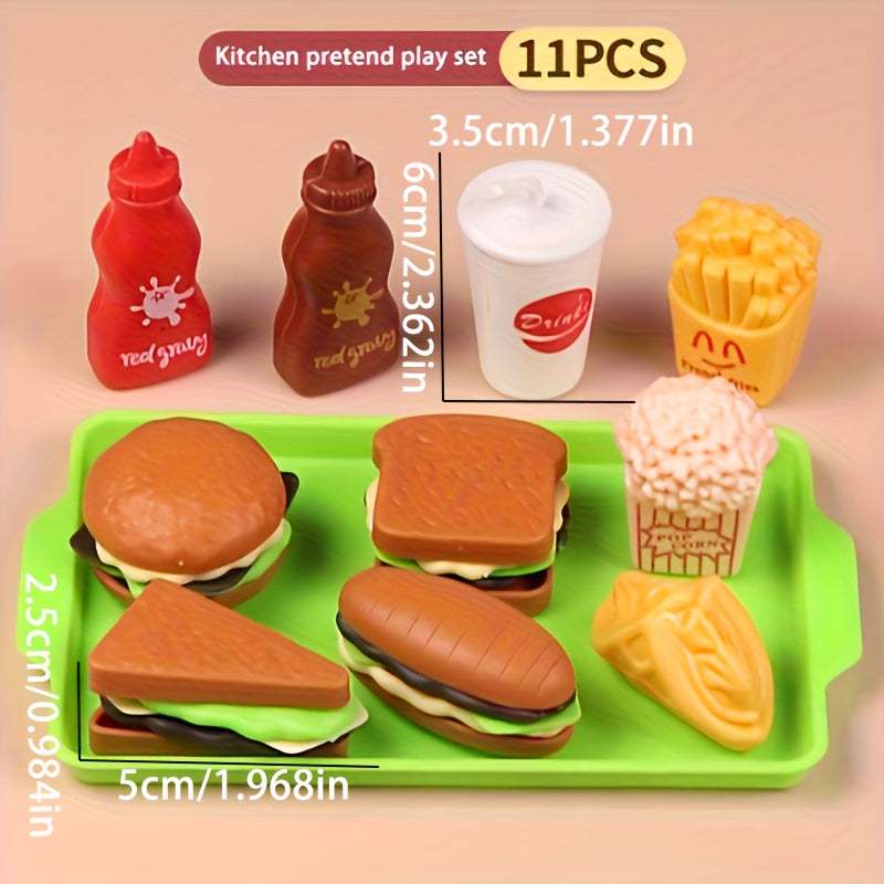 11/47/69pcs Children's simulated cooking toys, role-playing children's kitchen toys, educational STEM boys and girls birthday gifts, imagination, Christmas-back to school gifts, Play Kitchen Accessories, Stem Learning, Imagin