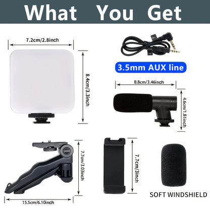 5-in-1 LED Lighting Master - Ultra-Stable Tripod Stand for Handheld Selfies, Interviews & More - Portable, Pivoting, Adjustable Brightness - Perfect for On-The-Go Content Creators