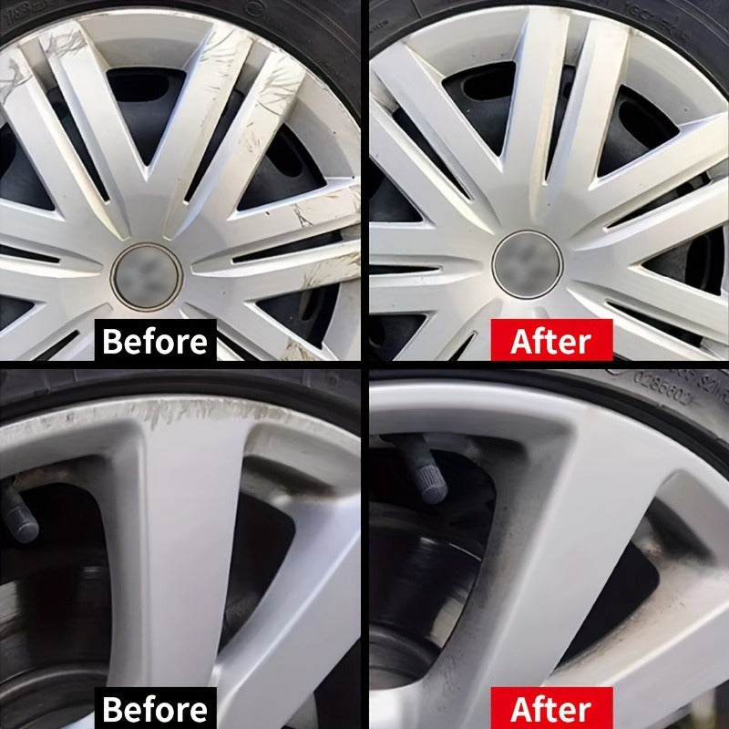 Automobile Wheel Hub Scratch Repair Paste - Black & White, Silvery Aluminum Alloy Chrome Plating Restoration for Car Wheels