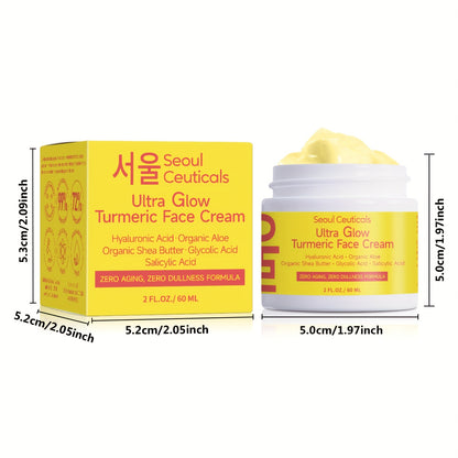 4pcs Salicylic Acid Turmeric Face Cream, Contains Turmeric, Aloe Vera, Ganoderma Lucidum, Salicylic Acid, Deeply Moisturizes And Nourishes The Skin, Making It Look Non-greasy, Smooth And Moisturizing Cream 2.03oz/1pc, Ideal F