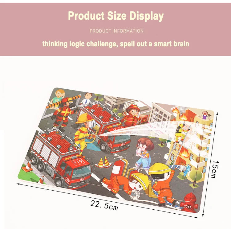 Jeu intellectuel en bois à pensée logique, Puzzle, véhicule Animal, dessin animé, jouets éducatifs précoces pour enfants, cadeau