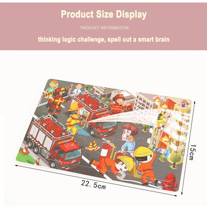 Jeu intellectuel en bois à pensée logique, Puzzle, véhicule Animal, dessin animé, jouets éducatifs précoces pour enfants, cadeau