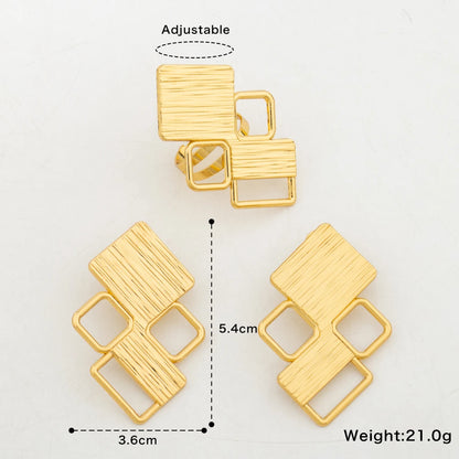 Boucles d'oreilles couleur or 18 carats avec bague, ensemble de bijoux pour mariée, boucles d'oreilles à clip africaines et bague, ensemble de 2 pièces pour bijoux de fiançailles