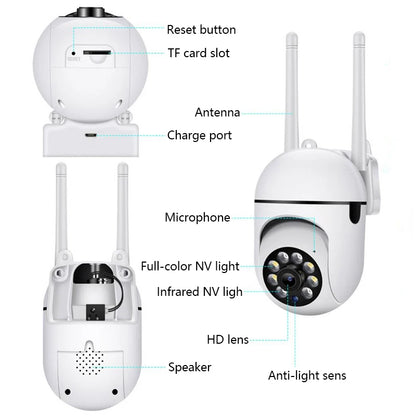 8MP Wifi IP Surveillance de sécurité sans fil caméra PTZ 4X Zoom caméras suivi Audio bidirectionnel HD nuit couleur caméra