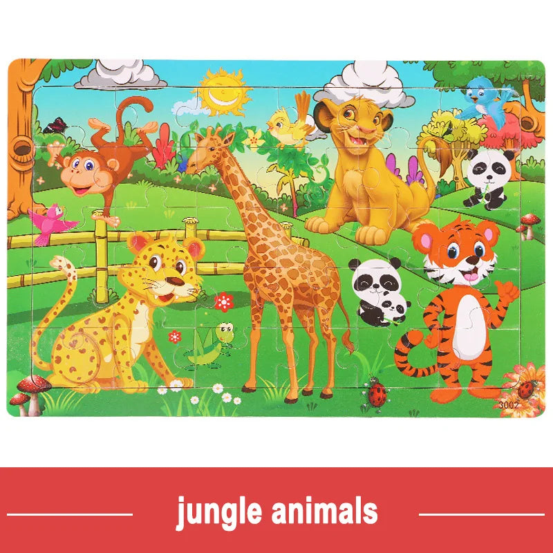 Jeu intellectuel en bois à pensée logique, Puzzle, véhicule Animal, dessin animé, jouets éducatifs précoces pour enfants, cadeau