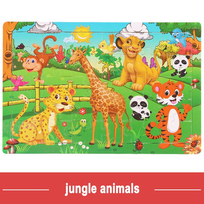 Jeu intellectuel en bois à pensée logique, Puzzle, véhicule Animal, dessin animé, jouets éducatifs précoces pour enfants, cadeau