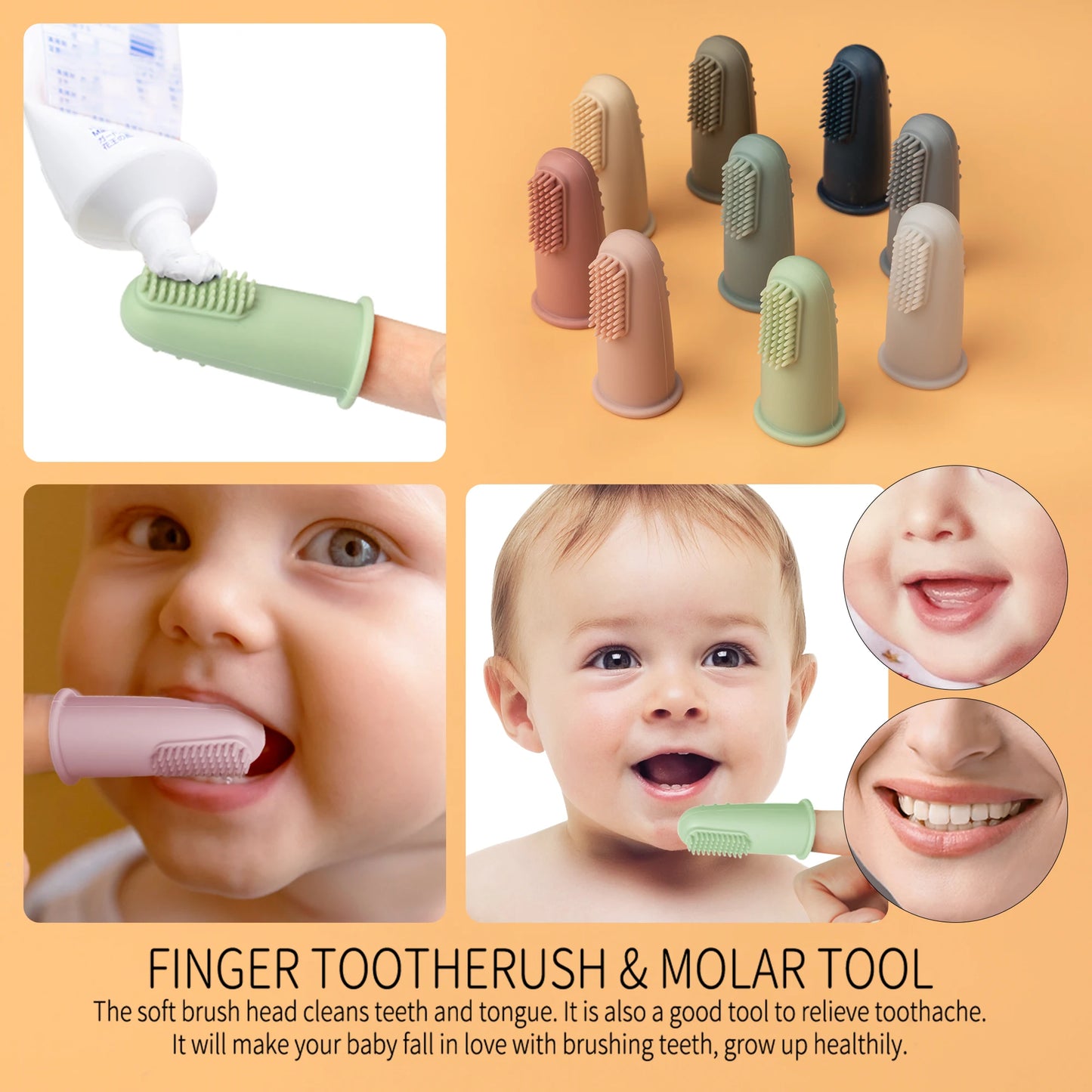 TYRY.HU 3 pièces brosse à dents pour bébé brosse à dents de nettoyage doux pour enfants sans BPA soins de santé bucco-dentaire pour bébé protection douce bébé