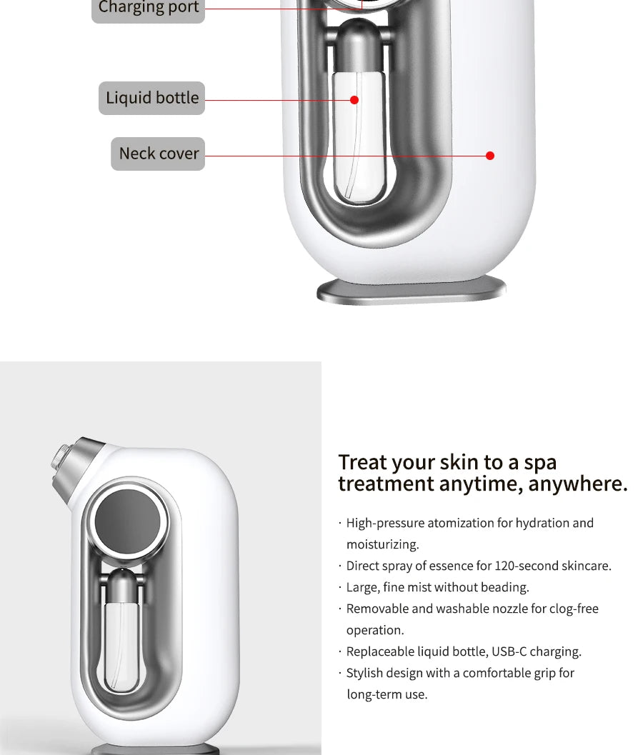 Pulvérisateur de brume hydratant pour la peau du visage, aérographe, nettoyage en profondeur du visage, injecteur d'oxygène, compresseur de brosse à Air sans fil