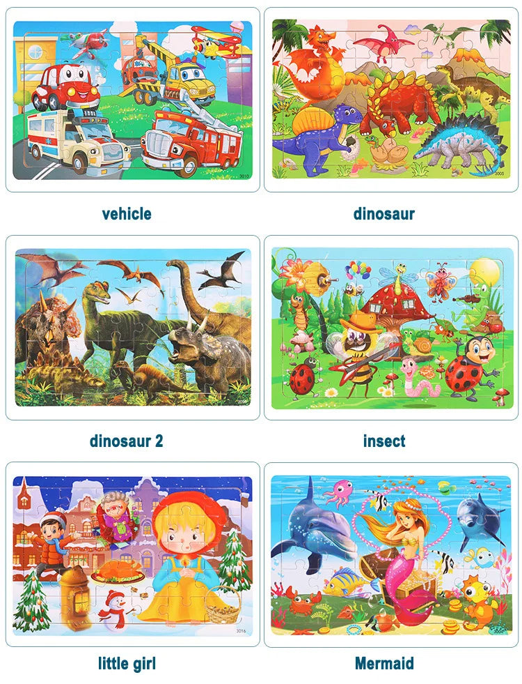 Jeu intellectuel en bois à pensée logique, Puzzle, véhicule Animal, dessin animé, jouets éducatifs précoces pour enfants, cadeau