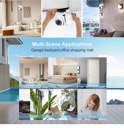 8MP Wifi IP Surveillance de sécurité sans fil caméra PTZ 4X Zoom caméras suivi Audio bidirectionnel HD nuit couleur caméra