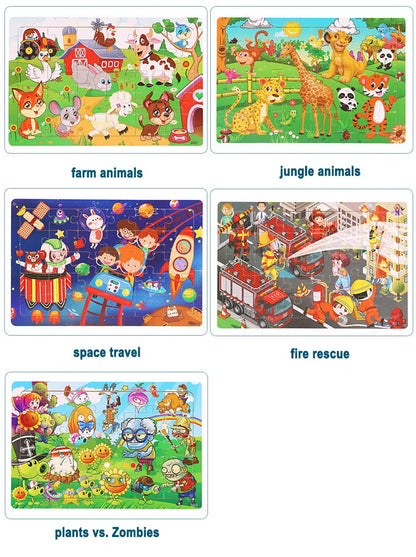 Jeu intellectuel en bois à pensée logique, Puzzle, véhicule Animal, dessin animé, jouets éducatifs précoces pour enfants, cadeau