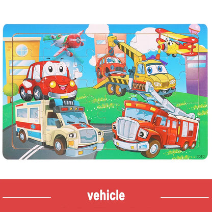 Jeu intellectuel en bois à pensée logique, Puzzle, véhicule Animal, dessin animé, jouets éducatifs précoces pour enfants, cadeau