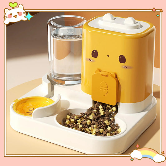 Mangeoire automatique 2 en 1 pour animaux de compagnie, bol de nourriture pour petits animaux, distributeur d'alimentation pour petits chiens, voyage pratique