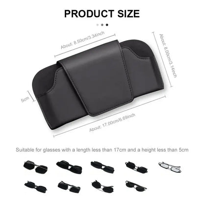 SEAMETAL – porte-lunettes pare-soleil en cuir de vache, boîte de protection pour lunettes de soleil résistantes à l'usure, mallette de rangement pour lunettes automobiles