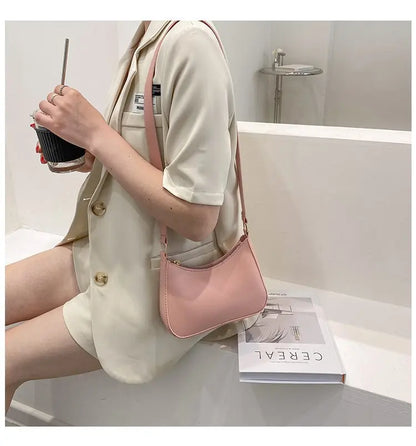 Nouveaux sacs à main de mode pour femmes rétro couleur unie en cuir PU épaule sous les bras sac décontracté femmes Hobos sacs à main sac à main femme