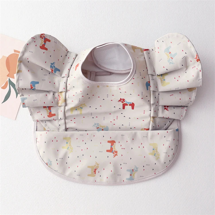 Bavoirs en PU souple pour bébé, avec poche, bavoir de salle à manger, imperméable, facile à nettoyer, séchage rapide, Style INS, mode enfant en bas âge, Smock