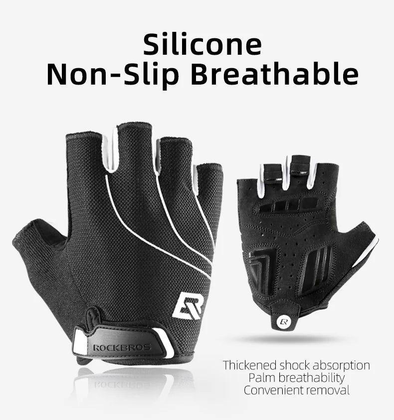 ROCKBROS gants de cyclisme demi-doigt antichoc résistant à l'usure respirant vtt route vélo gants hommes femmes sport vélo équipement