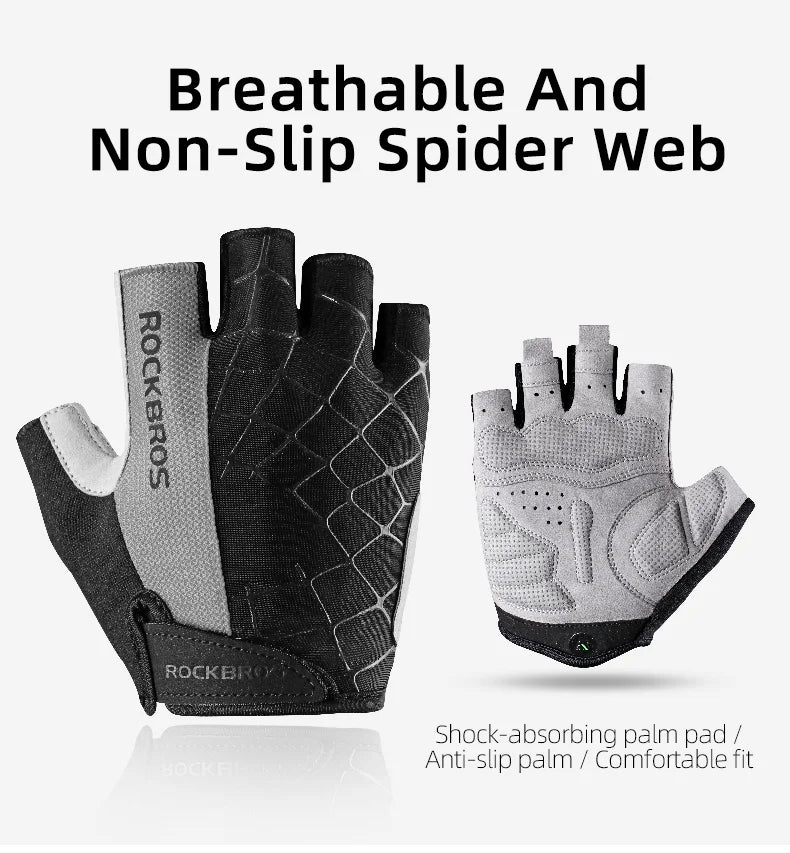 ROCKBROS gants de cyclisme demi-doigt antichoc résistant à l'usure respirant vtt route vélo gants hommes femmes sport vélo équipement