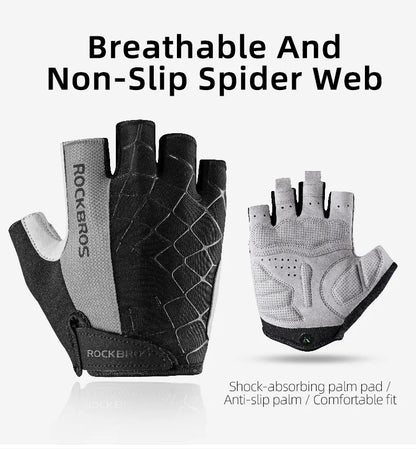 ROCKBROS gants de cyclisme demi-doigt antichoc résistant à l'usure respirant vtt route vélo gants hommes femmes sport vélo équipement