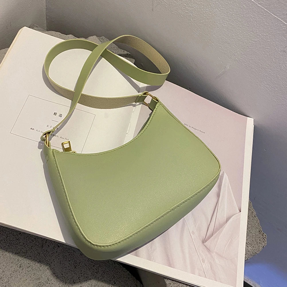 Nouveaux sacs à main de mode pour femmes rétro couleur unie en cuir PU épaule sous les bras sac décontracté femmes Hobos sacs à main sac à main femme