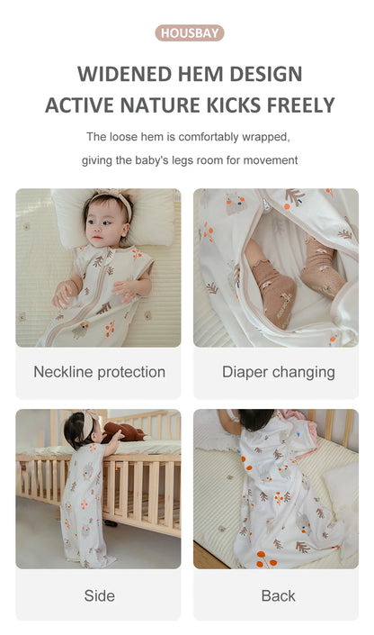 Sacs de couchage pour bébé de 3 à 18 mois, vêtements de nuit fins d'été une pièce imprimé ours mignon, sacs de nuit de dessin animé, couverture Anti-coup de pied