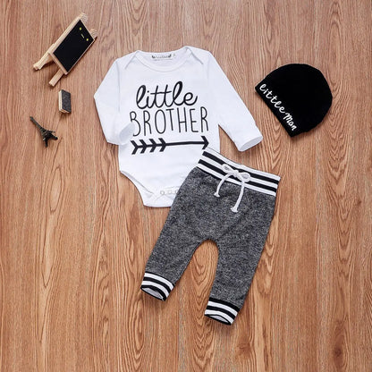 Barboteuse à manches longues en coton pour nouveau-né garçon, ensemble de vêtements chauds pour bébé, pantalon et chapeau, tenue 3 pièces, 0-18 mois