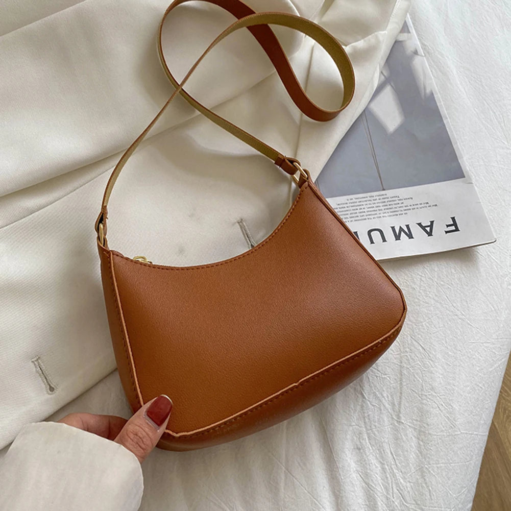 Nouveaux sacs à main de mode pour femmes rétro couleur unie en cuir PU épaule sous les bras sac décontracté femmes Hobos sacs à main sac à main femme